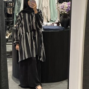 SOFYA TUNIQUE à rayure noir et blanc