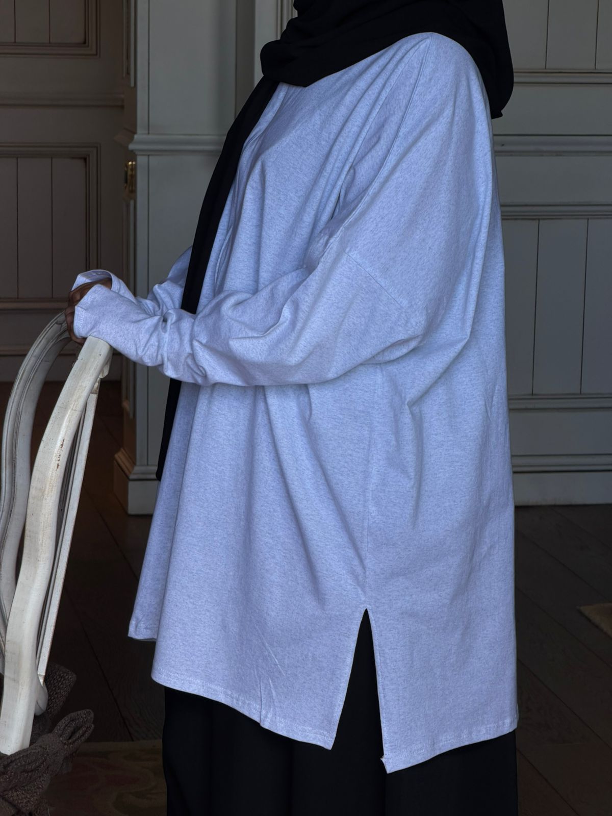 Tunique mitaine gris clair