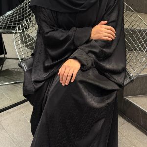 abaya ouverte NOBLE luxe noir